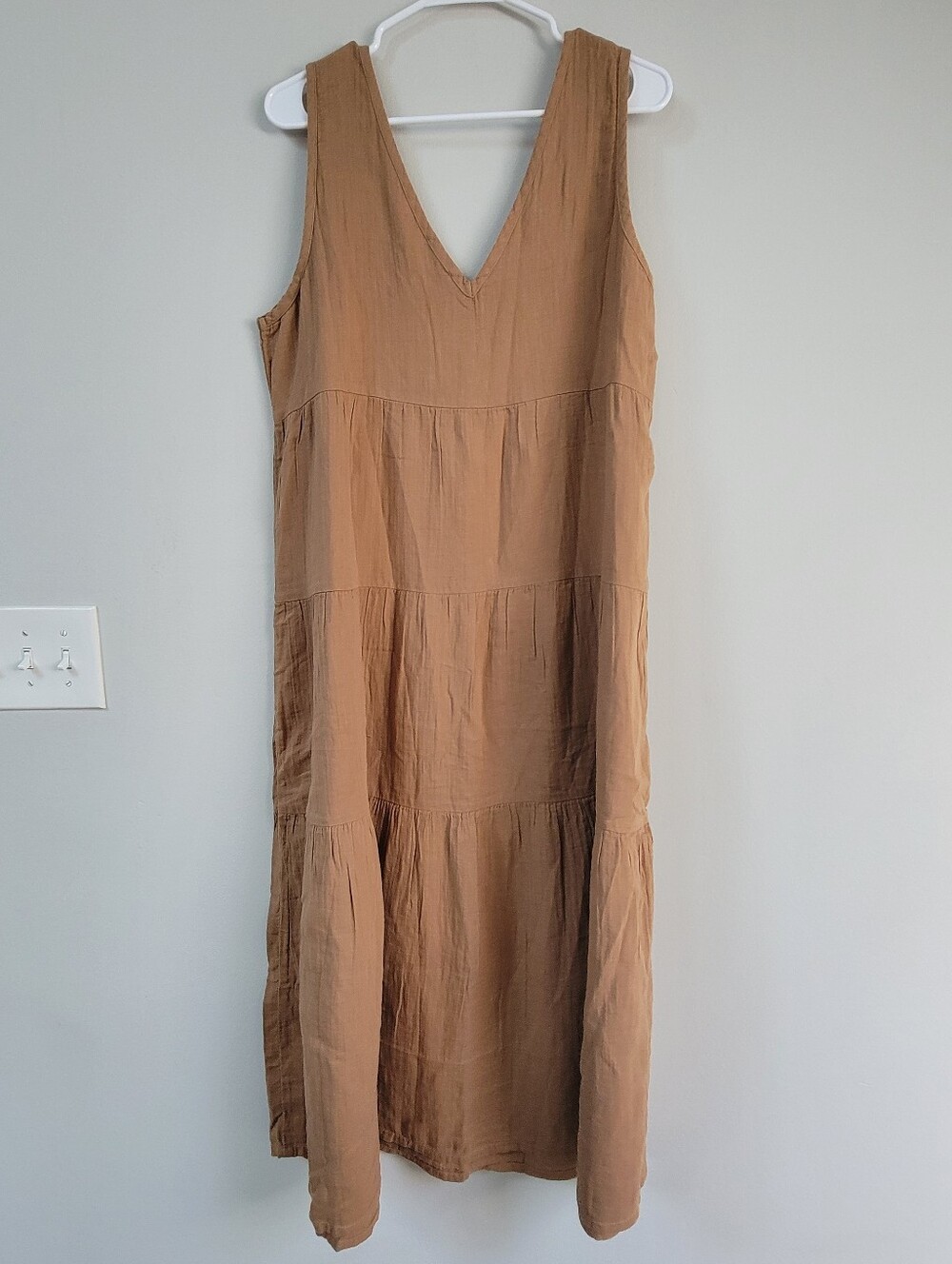 NWT Quince Gauze Tiered Maxi Dress Women Size L Relaxed Capsule Boho Hippie - Picture 2 of 8